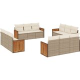 Maison Chic Seti vrtnega pohištva - Vrtna garnitura - Vrtni pohištvo set 12-delna z blazinami bež poli ratan, (21817578) | Shoptok.si