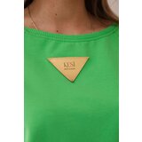 Kesi Cotton blouse with ruffles on the shoulders in light green color | shoptok.hr