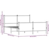 Metalni okvir kreveta s uzglavljem i podnožjem 137 x 190 cm | shoptok.hr
