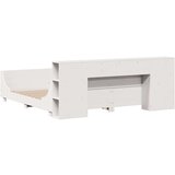  Posteljni okvir brez vzmetnice bel 180x200 cm trdna borovina | Shoptok.si