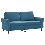  2-dijelni set sofa s jastucima plavi baršunasti | shoptok.hr