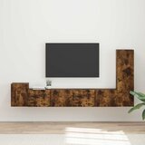 vidaXL Komplet TV omaric 3 pcs Dimljeni oreh Konstruiran les - - Rjava - 47.88 - 30 x 31 x 100 cm - 2025--Uvoz_2 Cene