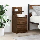 vidaXL Noćni ormarić s 2 ladice smeđi hrast 38x34x80 cm | shoptok.hr