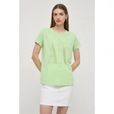 Armani Exchange Kratka majica ženski, zelena barva
