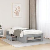 Maison Chic Posteljni okvir - Enojna postelja - Postelja za odrasle siva sonoma 75x190 cm inženirski les-J15273, (21761860) | Shoptok.si