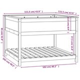  Sadilica s policom crna 111,5x111,5x81 cm od masivne borovine | shoptok.hr
