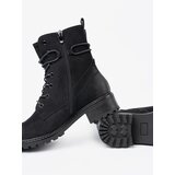 Shelvt Fashionable black worker boots with decorative lacing | shoptok.hr