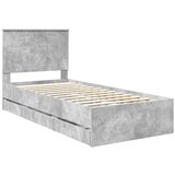  Konstrukcija postelje s predalom Betonsko siva 90 x 200 cm, (5000121286) | Shoptok.si