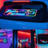 Verk 12484 programabilni RGB LED panel 16 × 96, Bluetooth aplikacija + daljinski, 59,5 × 12 cm | Shoptok.si