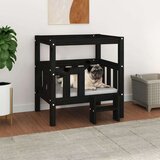  Krevet za pse crna 65 5x43x70 cm od masivne borovine | shoptok.hr