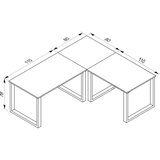MID.YOU KOTNA PISALNA MIZA leseni material črna, hrast sonoma | Shoptok.si
