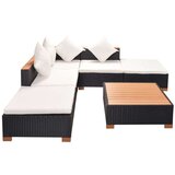 Poli 6-dijelna vrtna garnitura od poliratana s jastucima crna | shoptok.hr