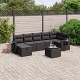vidaXL 8-dijelni set vrtnih sofa od poliratana s jastucima crni | shoptok.hr