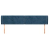  Vzglavje z ušesi temno modro 203x23x78/88 cm žamet | Shoptok.si