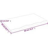 Stolna Mizna plošča temno siva 80x50x2 cm obdelana trdna hrastovina, (20818522) | Shoptok.si