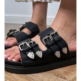 Gemre Black women's slides with decorative buckles Fetta | Shoptok.si