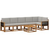  Set vanjskih sofa 7 kom. Prirodna i svjetlosiva Poliester | shoptok.hr