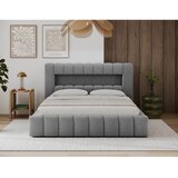 ELTAP Siva oblazinjena zakonska postelja s prostorom za shranjevanje z letvenim dnom 160x200 cm Lamica – | Shoptok.si