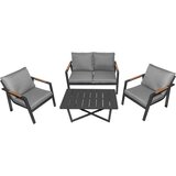 Aluminijska vrtna garnitura - sofa + 2 fotelje + stol | shoptok.hr