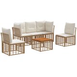  Set vanjskih sofa 6 pcs Prirodna i krema bijela Poliester | Eponuda.ba