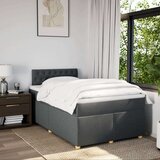 vidaXL Box spring postelja z vzmetnico temno siva 120x200 cm blago | Shoptok.si