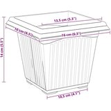  Kvadratna cvetlična posoda 24 pcs Kamnito rdeča 16 x 16 x 14 cm, (5000207755) | Shoptok.si