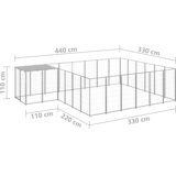  Kavez za pse srebrni 12,1 m² čelični | shoptok.hr