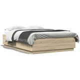 vidaXL Posteljni okvir sonoma hrast 160x200 cm inženirski les | Shoptok.si
