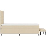 vidaXL Box Spring Postelja z Vzmetnico in Klopjo Bež 90x190 cm Tkanina, (22080944) | Shoptok.si