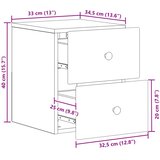  Noćni ormarić za montažu na zid Betonska siva 34,5 x 33 x 40 cm | shoptok.hr