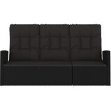  Nagibna vrtna klupa s jastucima crna 173 cm od poliratana | Eponuda.com