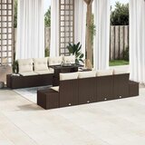  Sjedeća garnitura za vrt 9 kom. Smeđa i krem 294 x 62 x 85 cm | Shoptok.si