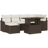 vidaXL 7-dijelni Set Vrtnih Sofa s Jastučićima Smeđi Poly Ratan, 2-sjedna Vrtna Sofa s Jastučićima Smeđi Poly Ratan Cijene