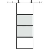 Klizna vrata s priborom 76 x 205 cm kaljeno staklo i aluminij