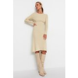 Trendyol Stone Midi Knitwear Crewneck Dress Cene