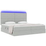  LED krevet za pohranu s madracem Svjetlosiva 200 x 200 cm 204 x 200 x 128 cm | shoptok.hr