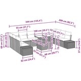  Vrtna sofa garnitura Set od 11 Bež-tan-siva | shoptok.hr