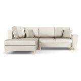 Cosmopolitan Design Bež baršunasti sklopiva/s prostorom za odlaganje kutna garnitura (s lijevim kutom/u obliku slova L) Kyoto – | shoptok.hr