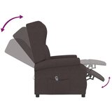  Električni naslonjač od tkanine s krilnim naslonom tamnosmeđi | shoptok.hr
