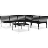  6-dijelna vrtna garnitura s jastucima crna PVC | shoptok.hr