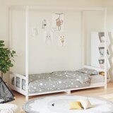 vidaXL Otroški posteljni okvir bel 90x190 cm trdna borovina Cene