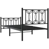  Metalni okvir kreveta uzglavlje i podnožje crni 90 x 200 cm | shoptok.hr