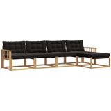  Set vanjskih sofa s jastukom 5 pcs Bijela i crna | Eponuda.ba