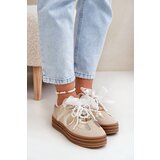 Boto Women's Platform Sneakers With Decorations Beige-Gold Vinness | shoptok.hr