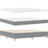 Box Spring Postelja z Blazino Svetlo Siva 200x200 cm Tkanina, (22050276) | Shoptok.si