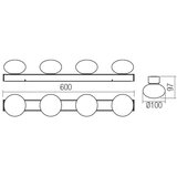  Redo 01-4310 - LED plafonsko svetlo za kupatilo OVUM 4xLED/5W/230V IP44 mesing | Eponuda.com