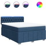 vidaXL Krevet s oprugama i madracem plavi 140x200 cm od tkanine | shoptok.hr