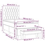 vidaXL Box spring postelja z vzmetnico temno modra 90x200 cm | Shoptok.si
