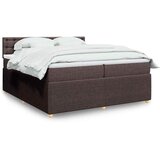  Krevet s oprugama i madracem tamnosmeđi 200x200 cm od tkanine | shoptok.hr