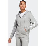 Adidas Sportski gornji dio trenirke 'Essentials Linear French Terry' siva melange / bijela | shoptok.hr